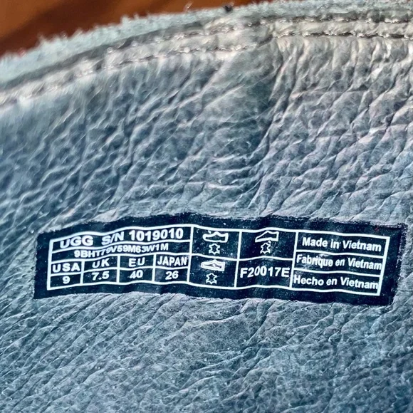 UGG Black Suede Ankle Booties with Gold-Tone Buckle Detail - Picture 5 of 5